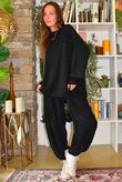 Basso Baby Cord Tiered Cuff Pant Black